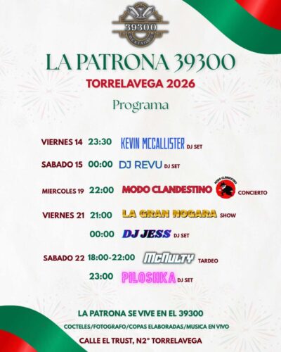 La Patrona 2026 en 39300 Cocktail Pub, Torrelavega