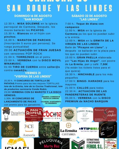 Fiestas de Carmona ’26 San Roque y Las Lindes en Cantabria