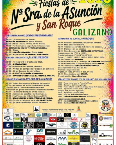 Fiestas de Galizano 2026: Cartel, artistas y programa oficial