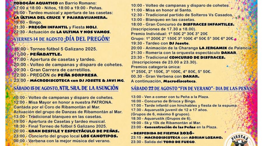 Fiestas de Galizano 2026: Cartel, artistas y programa oficial