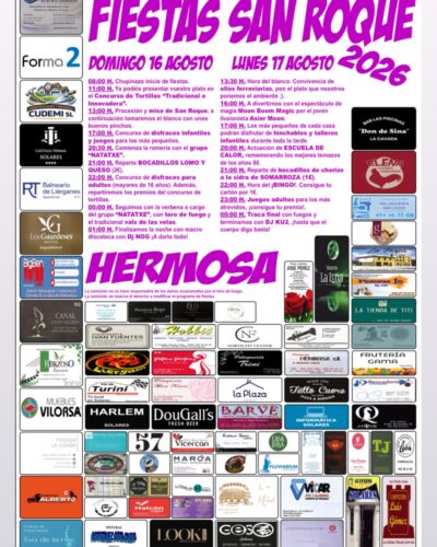 Fiestas San Roque 2026 en Hermosa: Cartel y Programa Completo