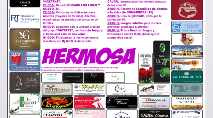Fiestas San Roque 2026 en Hermosa: Cartel y Programa Completo