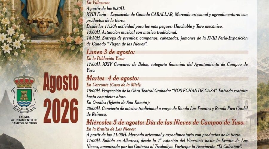 Fiestas Patronales de Las Nieves en Campoo de Yuso 2026