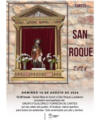 Fiestas San Roque 2026 en Cartes: Misa y Procesión con Grupo Folklórico