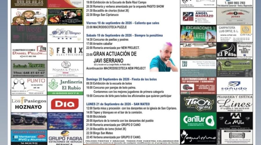 Fiestas de San Cipriano y San Mateo en Beranga 2026