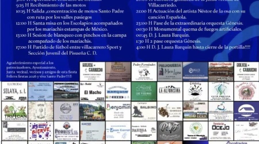 Fiestas de Santo Padre 2026 en Villacarriedo