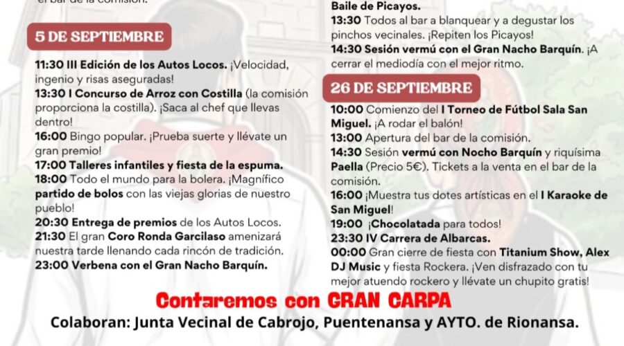 Fiestas La Salud y San Miguel 2026 en Puentenansa, Cantabria