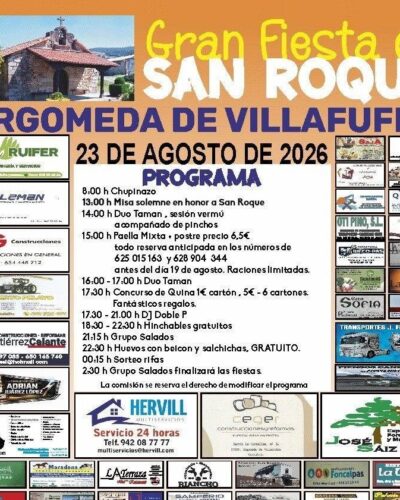Gran Fiesta de San Roque en Villafufre, 23 de agosto 2026