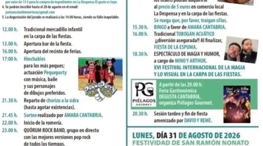 Fiestas San Ramón Nonato en Recinto de Fiestas Mortera 2026