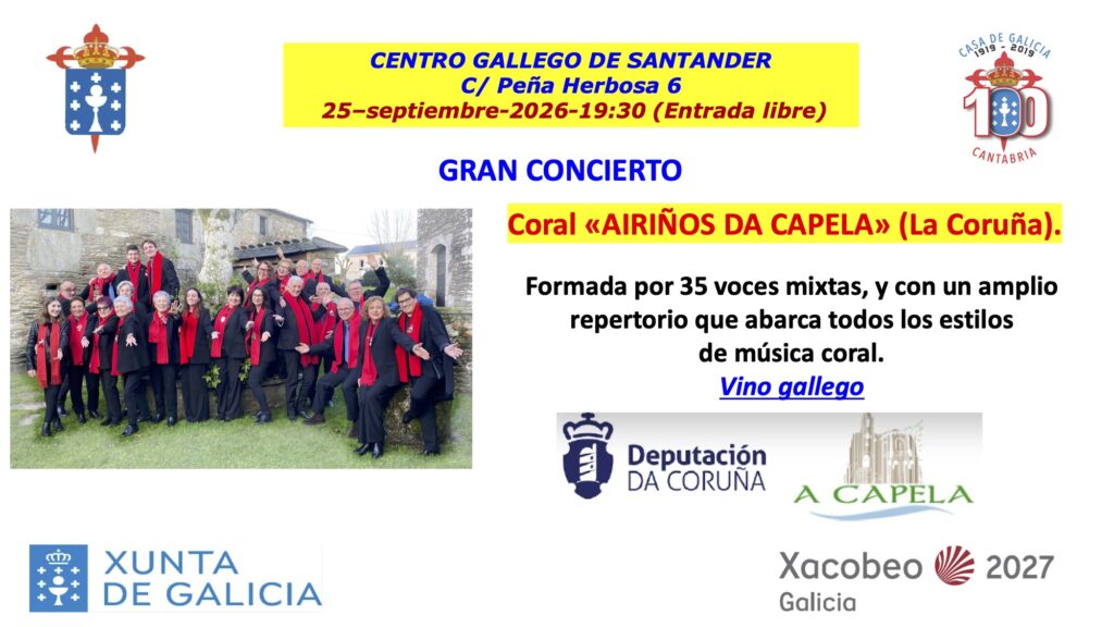 Concierto de la Coral Airiños da Capela en Centro Gallego