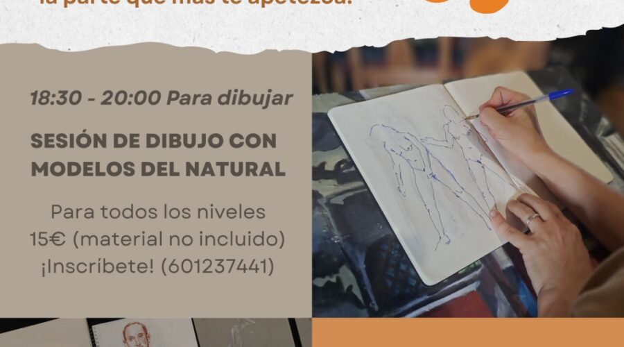 Sesión de dibujo con modelo + Exposición exprés con picoteo