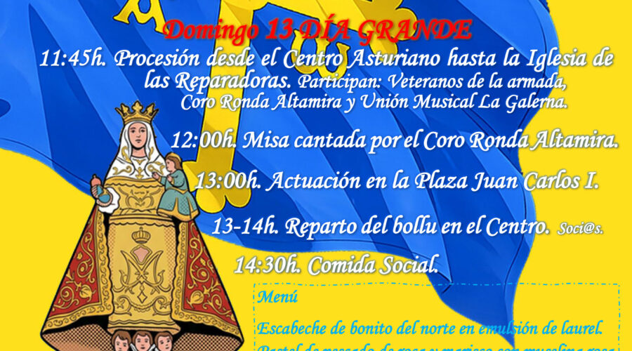 Fiestas de la Santina 2026 en el Centro Asturiano de Cantabria