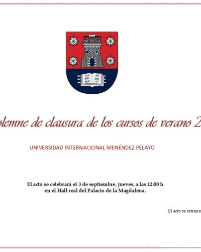 Clausura Cursos de Verano UIMP 2026 en Santander