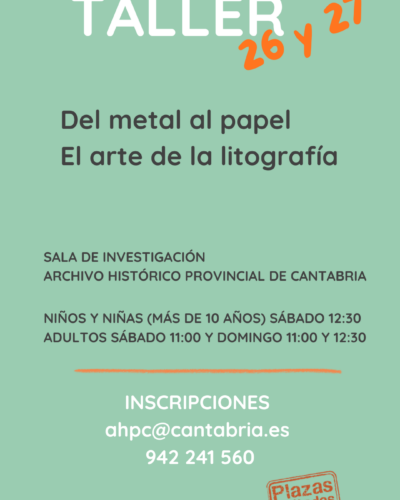 Taller de litografía en el Archivo Histórico de Cantabria