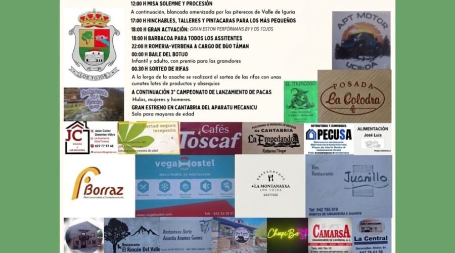 Fiestas de San Miguel en Los Tojos, Cantabria: programa 2026