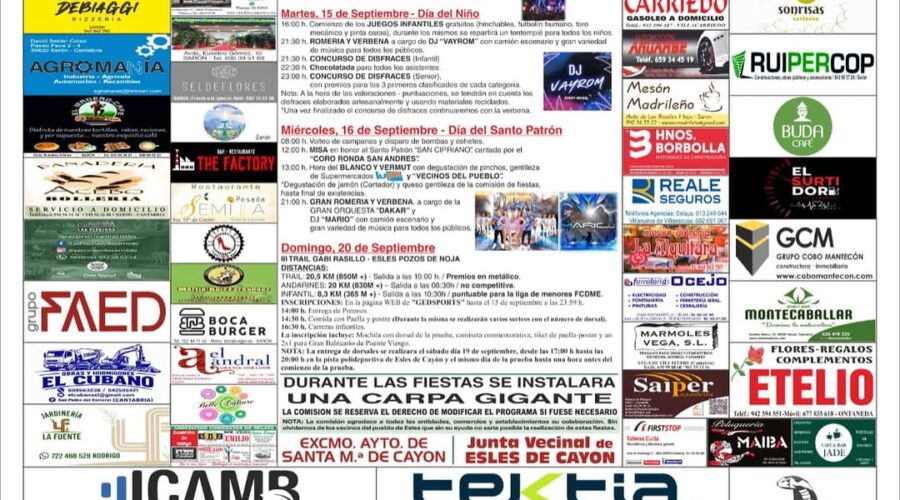 Grandes Fiestas de San Cipriano 2026 – Esles de Cayón