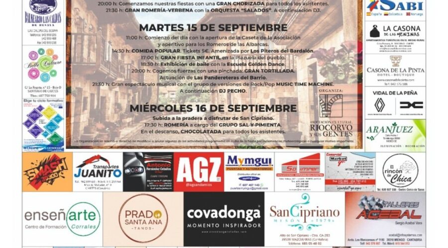 Fiestas San Cipriano 2026 en Riocorvo, Cartes