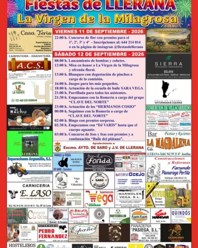 Fiestas de Llerana 2026 en La Virgen de la Milagrosa