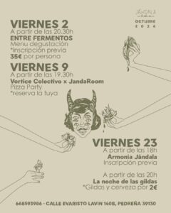 Programación de octubre 2026 en Jándala – Pedreña