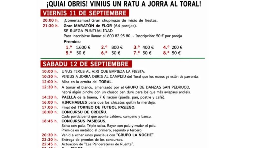 XXVI Fiestas del Urgullu Pasiegu en El Toral, San Roque de Riomiera