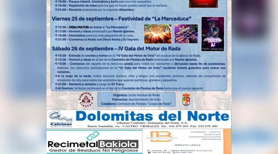Fiestas de La Merced 2026 en Rada