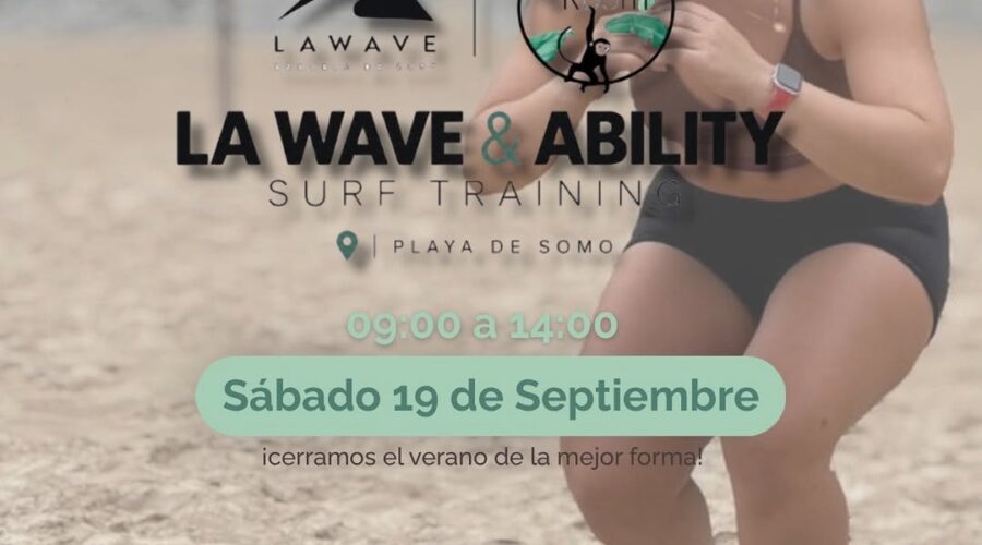 La Wave & Ability Surf Training en Playa de Somo