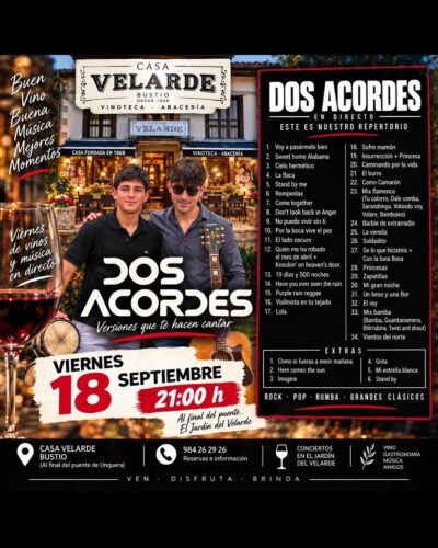 DOS ACORDES en directo en el Jardín de Casa Velarde
