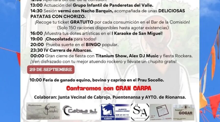 Fiestas de San Miguel 2026 en Puentenansa, Cantabria