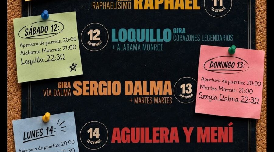 La Plaza Santander: Conciertos de Raphael, Loquillo y más en septiembre 2026