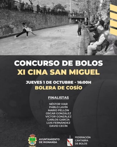Concurso de Bolos XI Cina San Miguel en Cosío, Cantabria