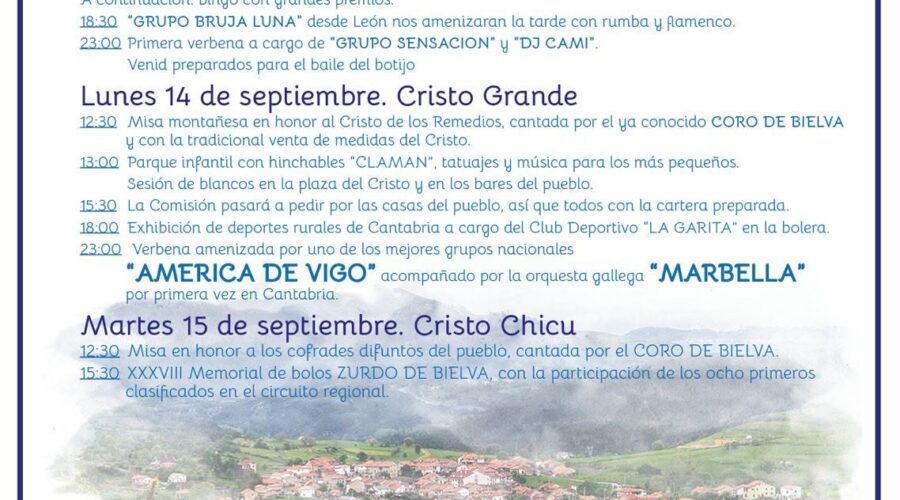 Fiestas El Cristo de Bielva en Herrerías 2026