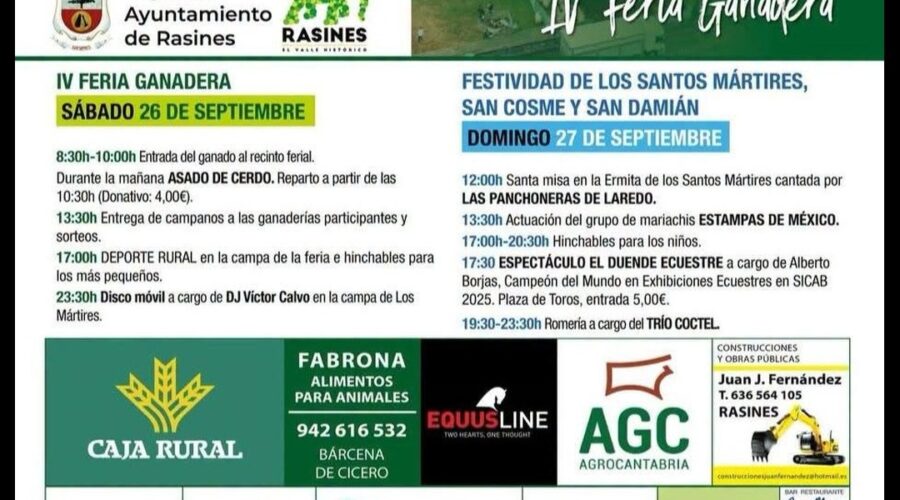 IV Feria Ganadera de Rasines 2026 en el Recinto Ferial
