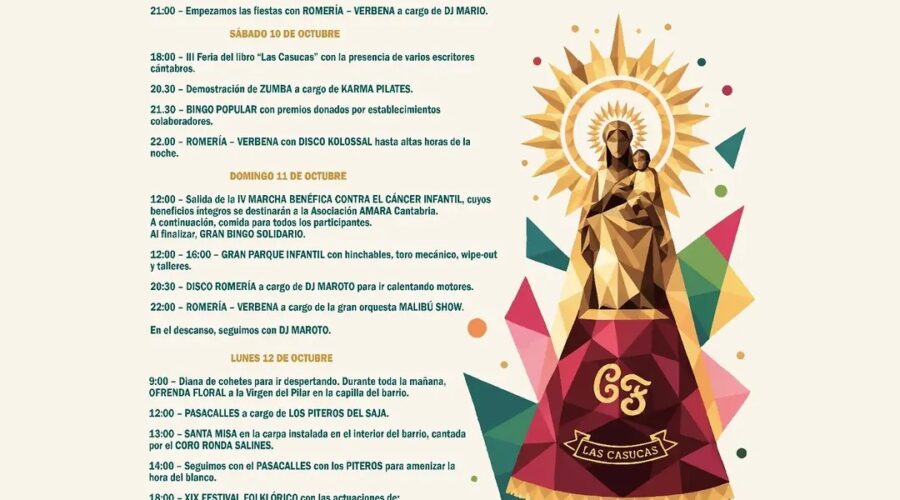 Fiestas del Pilar 2026 en Las Casucas, Cabezón de la Sal