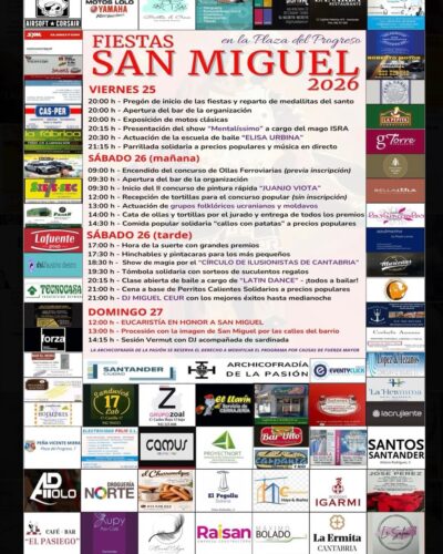 Fiestas de San Miguel 2026 en la Plaza del Progreso, Santander