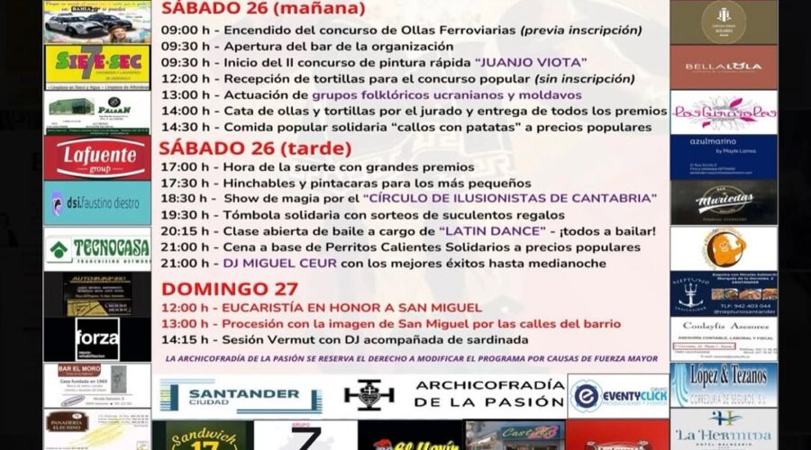 Fiestas de San Miguel 2026 en la Plaza del Progreso, Santander