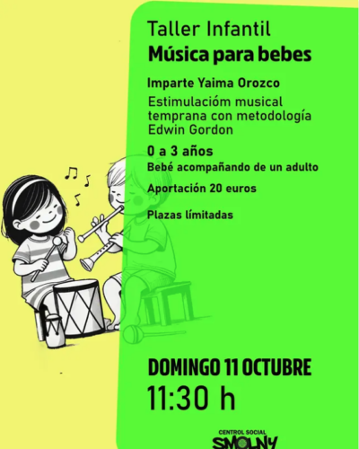 Taller de música para bebés (0-3) en Centro Social Smolny