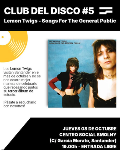 Club del Disco #5: The Lemon Twigs en Centro Social Smolny