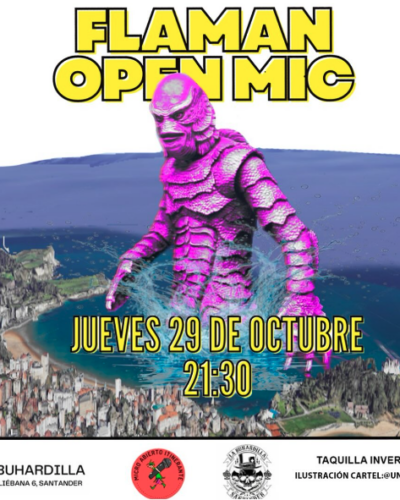 Flaman Open Mic en La Buhardilla: comedia el 29 de octubre