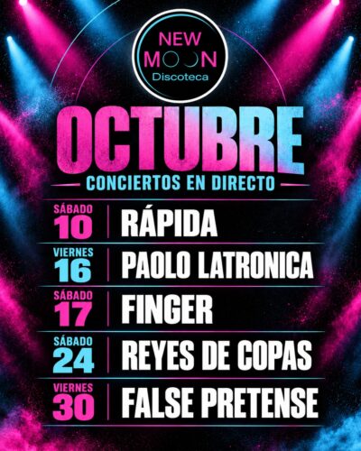 Ciclo de conciertos en directo en New Moon, octubre 2026