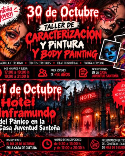 Taller de caracterización y body painting en Santoña, Cantabria