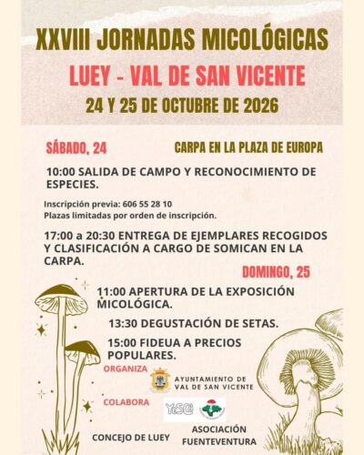 XXVIII Jornadas Micológicas en Luey, Val de San Vicente