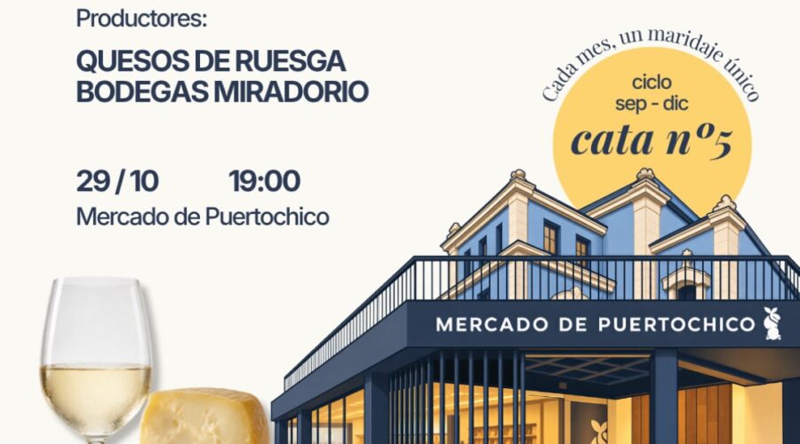 Cata de Quesos de Ruesga y Bodegas Miradorio en el Mercado de Puertochico