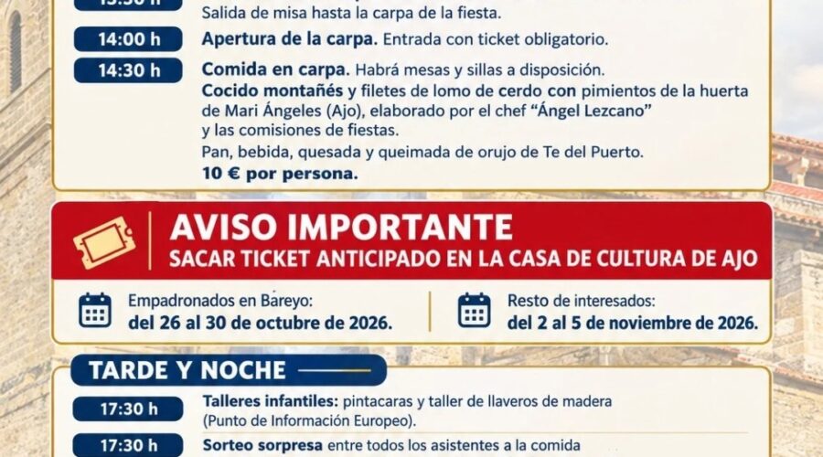 Fiesta de San Martín en Ajo, Bareyo: programa 7 nov 2026