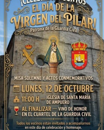 Misa Solemne y Actos por la Virgen del Pilar en Ampuero 2026