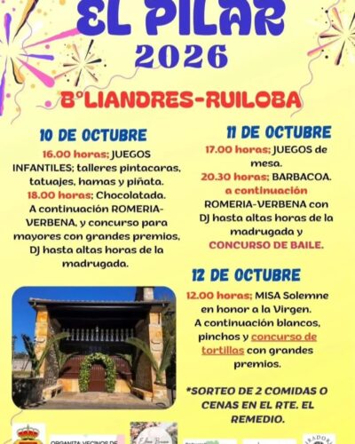 Fiestas de El Pilar 2026 en Ruiloba