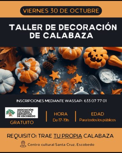 Taller de Calabazas en el Centro Cultural Santa Cruz, Escobedo