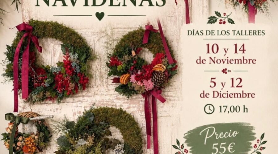 Talleres de Coronas de Navidad en Reinosa, Cantabria 2026