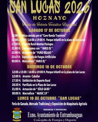 Fiestas y Feria de San Lucas Hoznayo 2026
