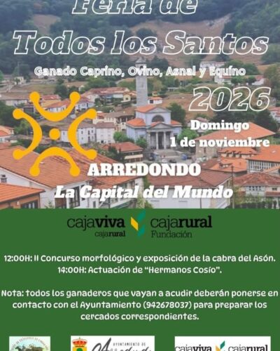Feria de Todos los Santos 2026 en Arredondo, Cantabria