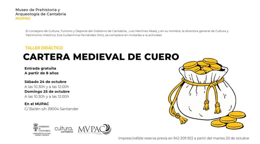 Taller infantil de cartera medieval de cuero en el MUPAC